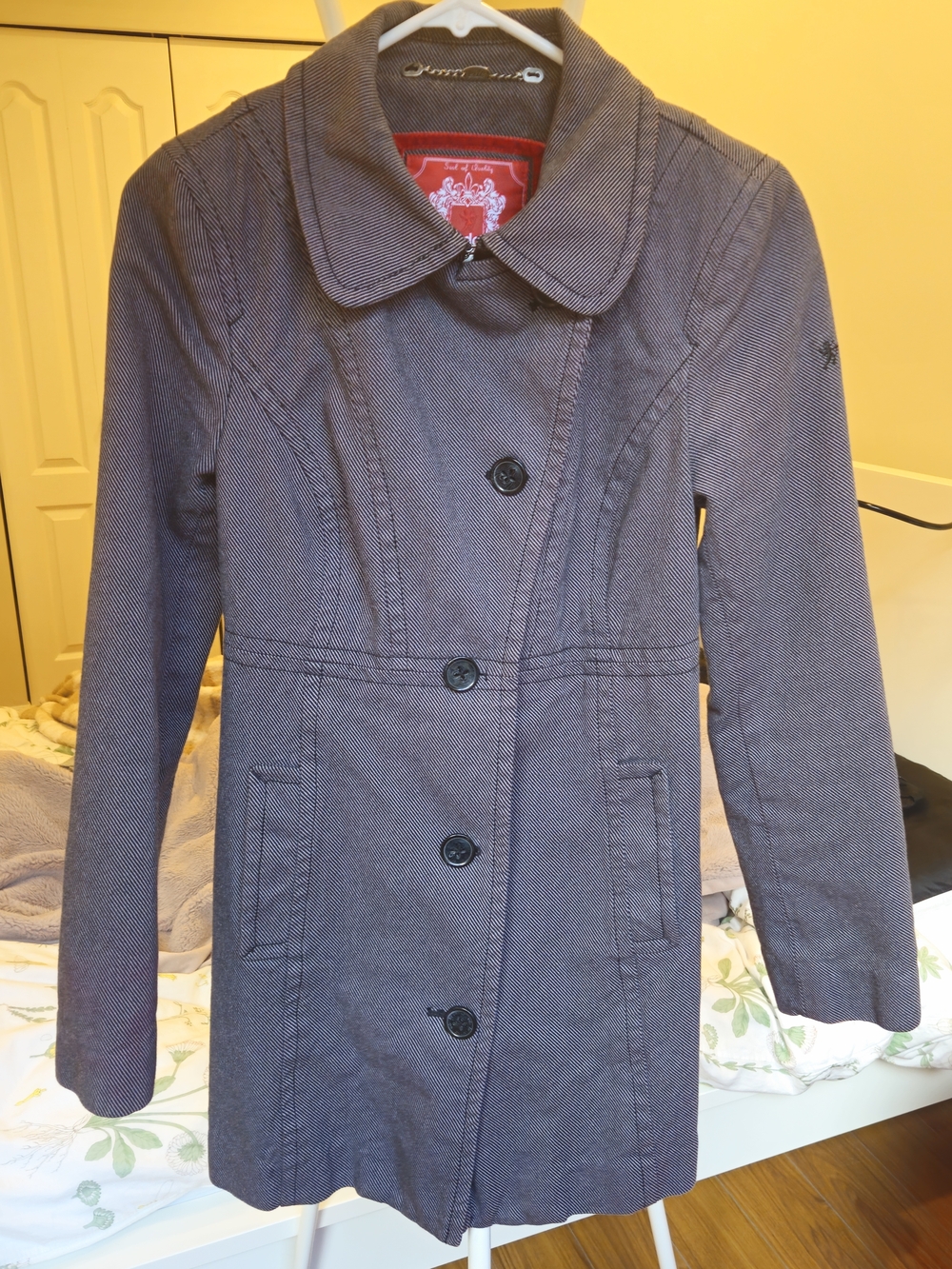 EDC Women's Grey Short Trench Coat